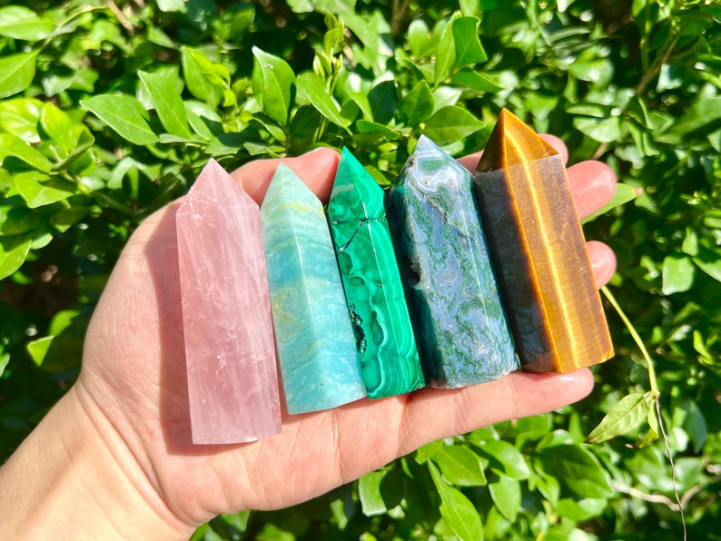 2.53 Crystal Tower,Crystal Mystery Box,Point Tower,Healing Crystal Tower,Rose Quartz/Obsidian/Opalite More Choose Tower,For Crystal Gift. image 10