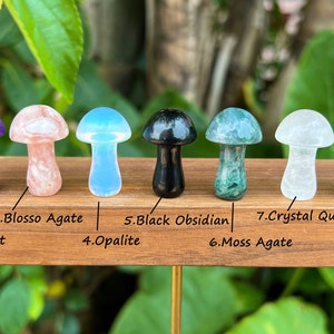 1 Inch Crystal Mushroom,Mini Mushroom Decor,Healing Crystal,Rose Quartz/Crystal Quartz/Amethyst Mushroom Decor,Gemstone Mushroom,For Gift. image 3