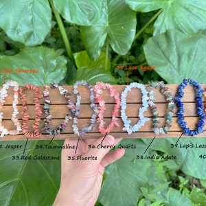 Natuurlijke kristallen rekbare chiparmbanden, armband voor vrouwen, helende kristallen chiparmband, voor cadeaukristallen armbanden. Edelsteenarmbanden. afbeelding 5