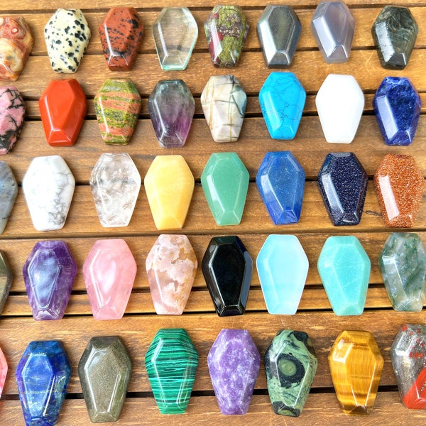 1.2 Inch Crystal Coffin,Mini Coffin Decor,Healing Crystal,Rose Quartz/Crystal/Opalite/Amethyst More Choose Gemstone Coffin,Home Decor.