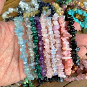 Natural Crystals Stretchy Chip Bracelets,Bracelet For Women,Healing Crystals Chip Bracelet,For Gift Crystals Bracelets.Gemstone Bracelets. image 10