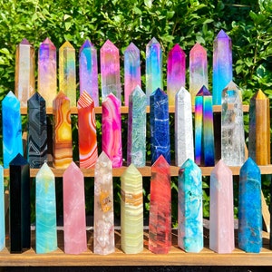 Natural Crystal Tower,Crystal Mystery Box,Point Tower,Healing Crystal Tower,Rose Quartz/Obsidian/Opalite More Choose Tower,For Crystal Gift.