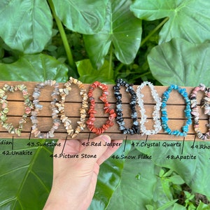 Natural Crystals Stretchy Chip Bracelets,Bracelet For Women,Healing Crystals Chip Bracelet,For Gift Crystals Bracelets.Gemstone Bracelets. zdjęcie 6