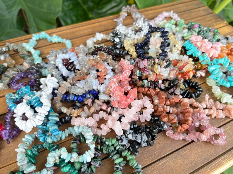 Natural Crystals Stretchy Chip Bracelets,Bracelet For Women,Healing Crystals Chip Bracelet,For Gift Crystals Bracelets.Gemstone Bracelets. image 9