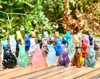 Lapin en cristal de 2 pouces, décor de lapin en pierres précieuses, décoration de maison de guérison, quartz rose/améthyste/opalite/obsidienne, plus choisissez lapin en cristal.