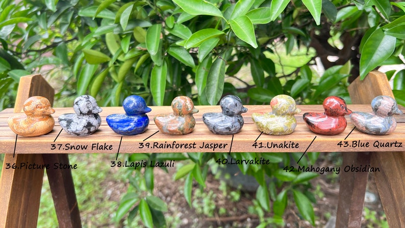 1.5 Inches Crystal Duck,Gemstone Duck Decor,For Gift Healing Decor,Rose Quartz/Crystal/Opalite/Obsidian More Choose Crystal,For Her Gift. image 7