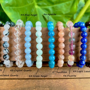 Natural Crystal Beads Bracelet,Men/Women Stretchy Bracelet,Healing Crystal Bracelet,6mm/8mm/10mm Round Gemstone Bracelet, For Gift. zdjęcie 6