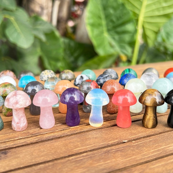 1 Inch Crystal Mushroom,Mini Mushroom Decor,Healing Crystal,Rose Quartz/Crystal Quartz/Amethyst Mushroom Decor,Gemstone Mushroom,For Gift.