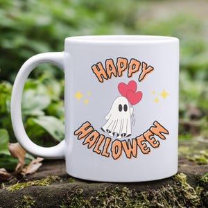 Halloween mug, Cute Ghost mug, Happy Halloween, Halloween home decor, Spooky gift, Coffee mug, Horror