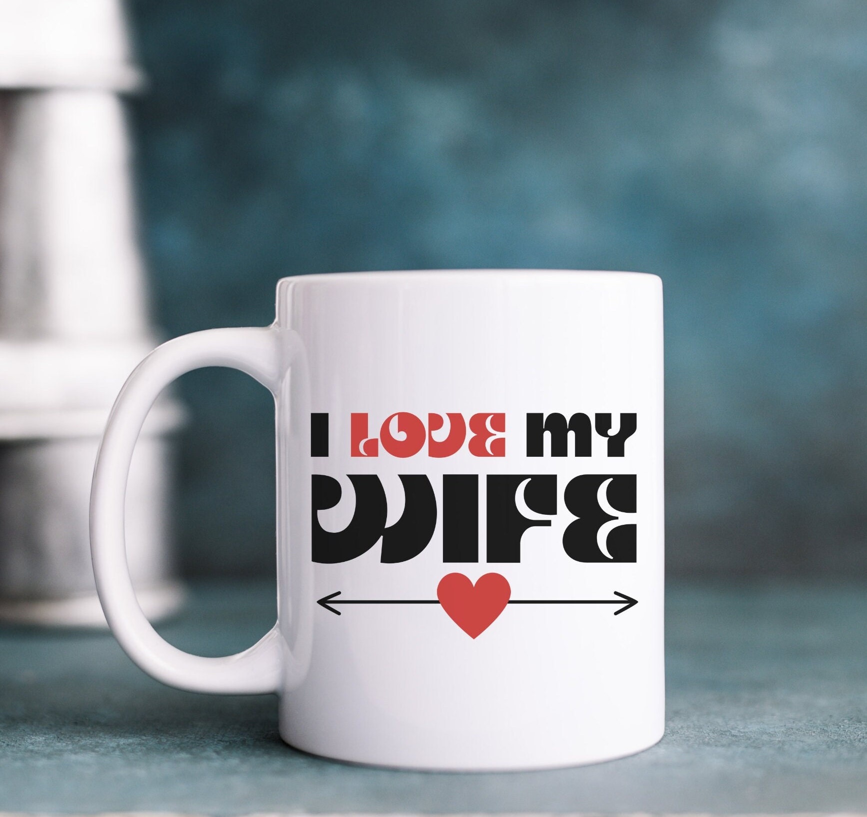 Discover I love my Wife mug, Valentines day, Valentines gift, Red heart, Perfect gift, Anniversary gift, Novelty gift, Funny gift
