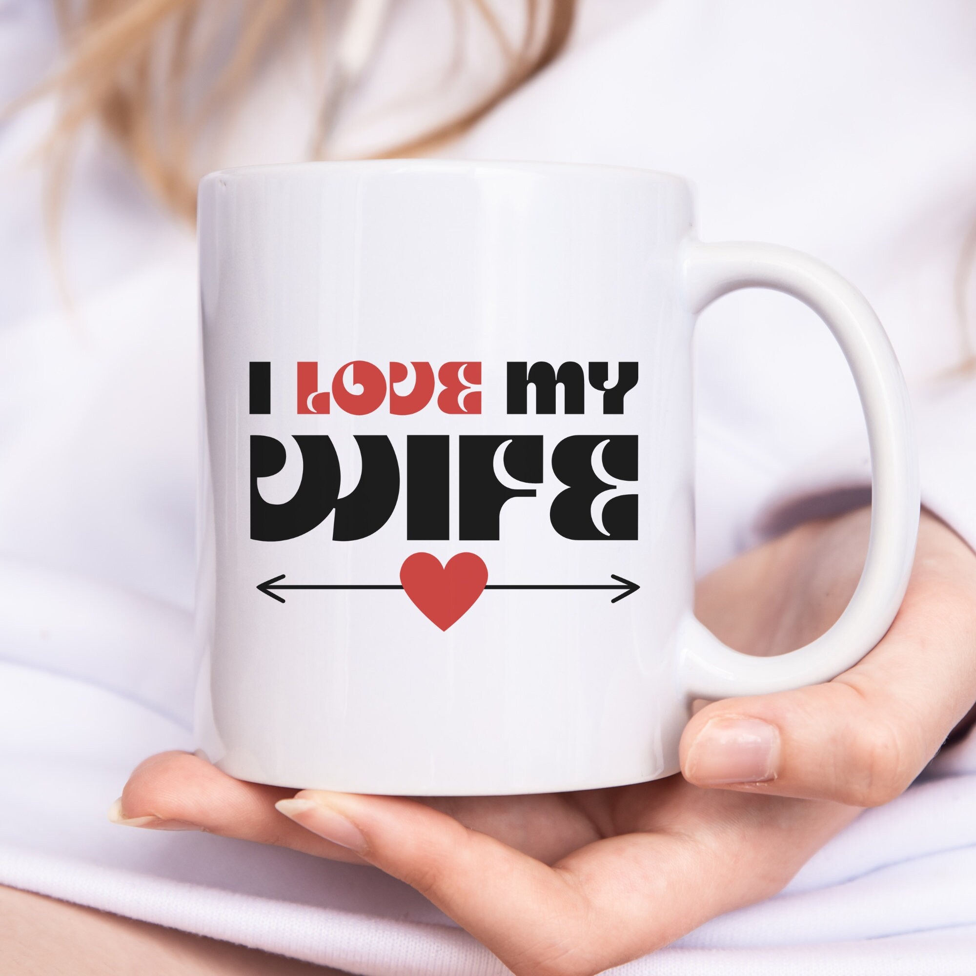 Discover I love my Wife mug, Valentines day, Valentines gift, Red heart, Perfect gift, Anniversary gift, Novelty gift, Funny gift
