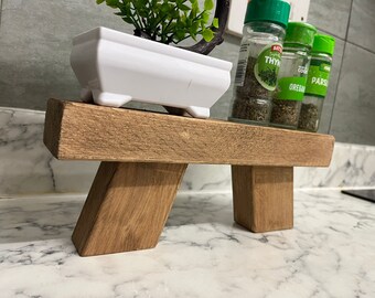 Little Wooden Shelf, Kitchen Freestanding Countertop Riser, Small Bath Organiser, HandCrafted Home Interior, Quality Perfect Small Gift, UK.