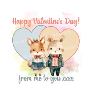 Leuk valentijnspaar digitaal ontwerp, png (met en zonder tekst)