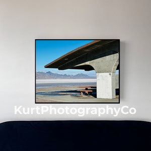 Bonneville Salt Flats I-80 Rest Area Digital Print, Utah Print, Lake Photo, Mountains Print, Landscape Print