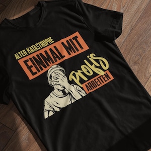 Oude ramp T-shirt - Werk met professionals - Grappig kantoorshirt - Cadeau voor collega's - Humoristisch werkmotief