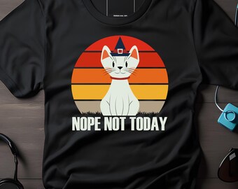 Koszulka z Grumpy Cat „Nie, nie dzisiaj”, zabawna koszulka z kotem, sarkastyczna koszulka, prezent dla miłośnika kotów, koszulka z Grumpy, koszulka z kotem Kawaii
