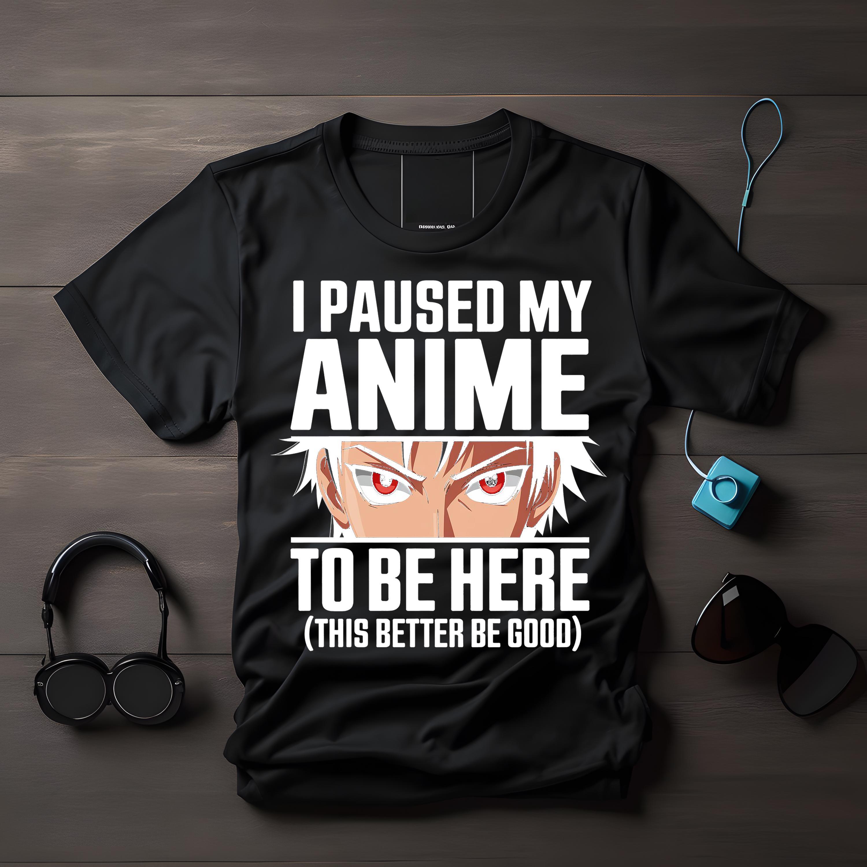 Anime Paused T-Shirt | Kawaii Manga Shirt | Japan Otaku Gift | Funny Anime Lover Tee | Cute Japanese Pop Culture Shirt | Cosplay Apparel