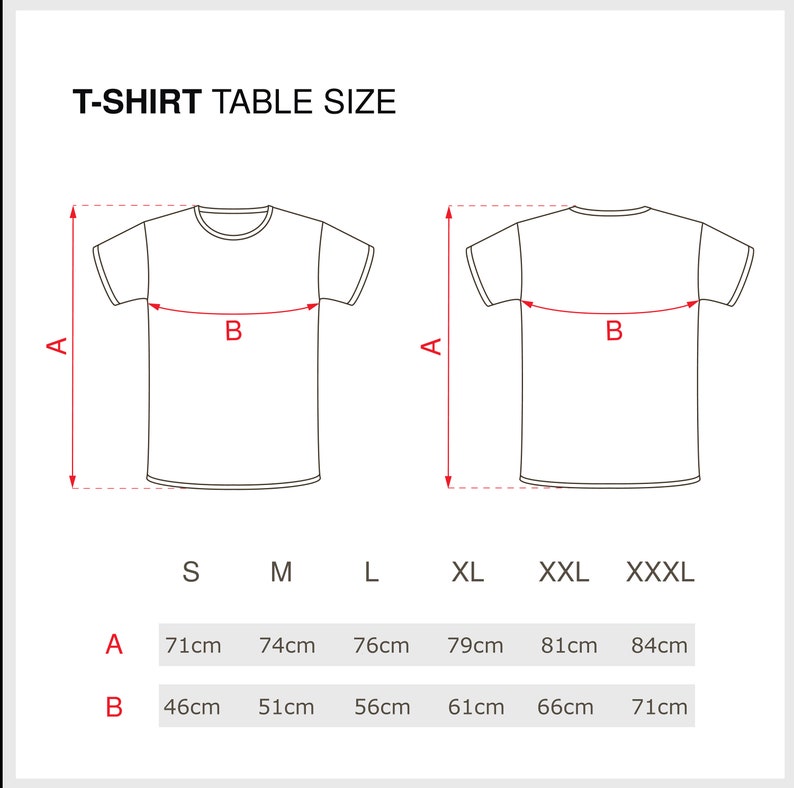 Unsere Größentabelle – Von S bis 3XL, finden Sie die perfekte Passform für Ihren Stil.