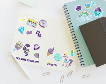 Delta Phi Epsilon Custom Sticker Set: Unicorn Magic & Sweet Delights | DPhiE Stickers