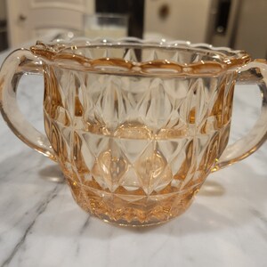 Pink Depression Glass Sugar Bowl