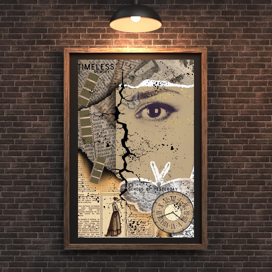 A4 Vintage Collage Art Print – Echoes of Yesterday” | Mixed Media Style ...