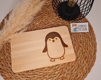 Pinguin - Holzbrettchen mit personalisierter Gravur