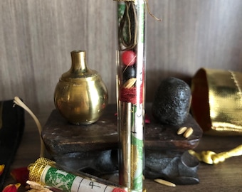 Powerful 2-in-1 Wealth Attraction Amulet, Rare King Centipede Pearl and Ibu Duit Mother of Money Talisman for Prosperity, Good Luck, Riches