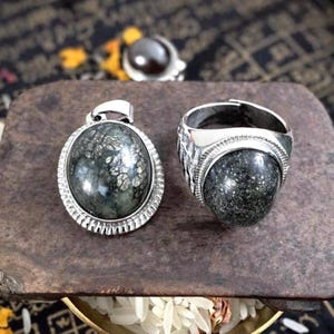 Powerful Lightning Stone (Batu Petir) - Protection, Strong Spiritual Energy, Internal Healing, Psychic Development - Spiritual Pendant/Ring