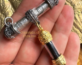 Extremely 108 Wealth + Protection Combo Kruba Noi Takrut 108 Chaoroen Sarp Silver + Legendary Kasatorn - Thai Amulet for Wealth Money Rich