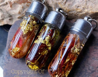 Powerful Charm Oil Pendant Love & Luck Attraction Thai Love Charm Amulet with Love Roots 108 Flower Love Oil : Thai Magic Love Amulet