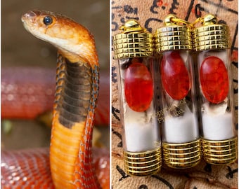 Mystische rote Kobraperle (Nagamani) – authentischer Kobra-Schlangenstein-Anhänger, Amulett zum Holen von Reichtum, Glück und Glücksspiel, Ruhm der Khodam Jinn