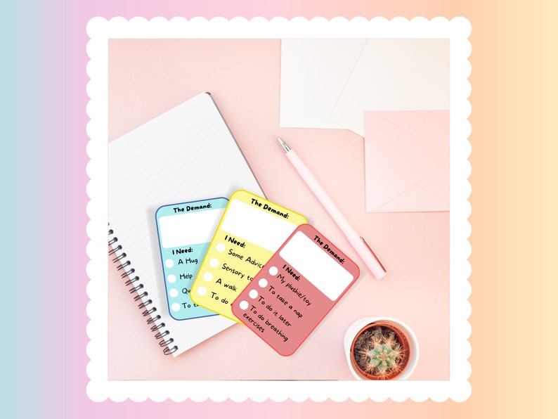 Autism/ PDA / Anxiety Demand Cards, Emotional Regulation, Anxiety Tools