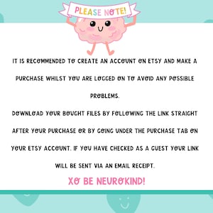 Please note! It is recommended to create an account on Etsy and make a purchase whilst you are logged on to avoid any possible problems.Download your bought files by following the link straight after your purchase or by going under the purchase tab.
