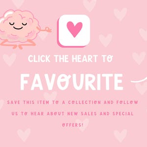 Click this heart to favourite! Save this item to a collection and follow is to hear about new sales and special offers!