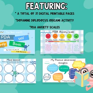 A total of 31 pages including Dopamine diplodocus origami, PDA anxiety scales, Daily positives and loophole theory.