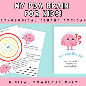 子供向けの My PDA Brain デジタル ダウンロード ハンドブック - 病的な要求回避、自閉症リソース、自閉症ツール、自閉症の印刷物。