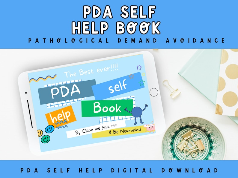 PDA self help book, pathological demand avoidance, pervasive drive for autonomy digital download, retro blue green edition