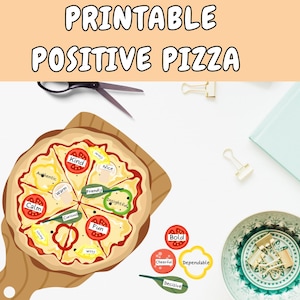 Positive Pizza printable for positive mental health and confidence.