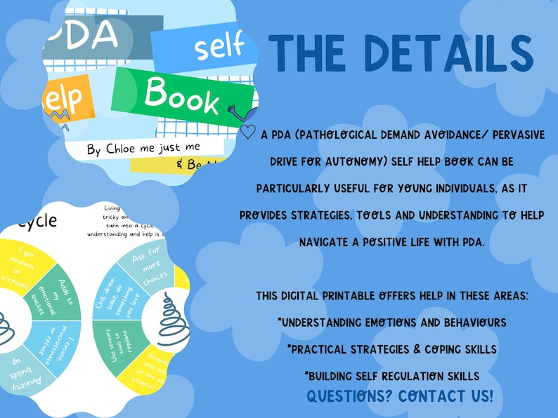 PDA Self-Help Book for Children, blues and greens –Autism Resource & PDA Journal, Printable Digital Download for Kids and Families bild 5