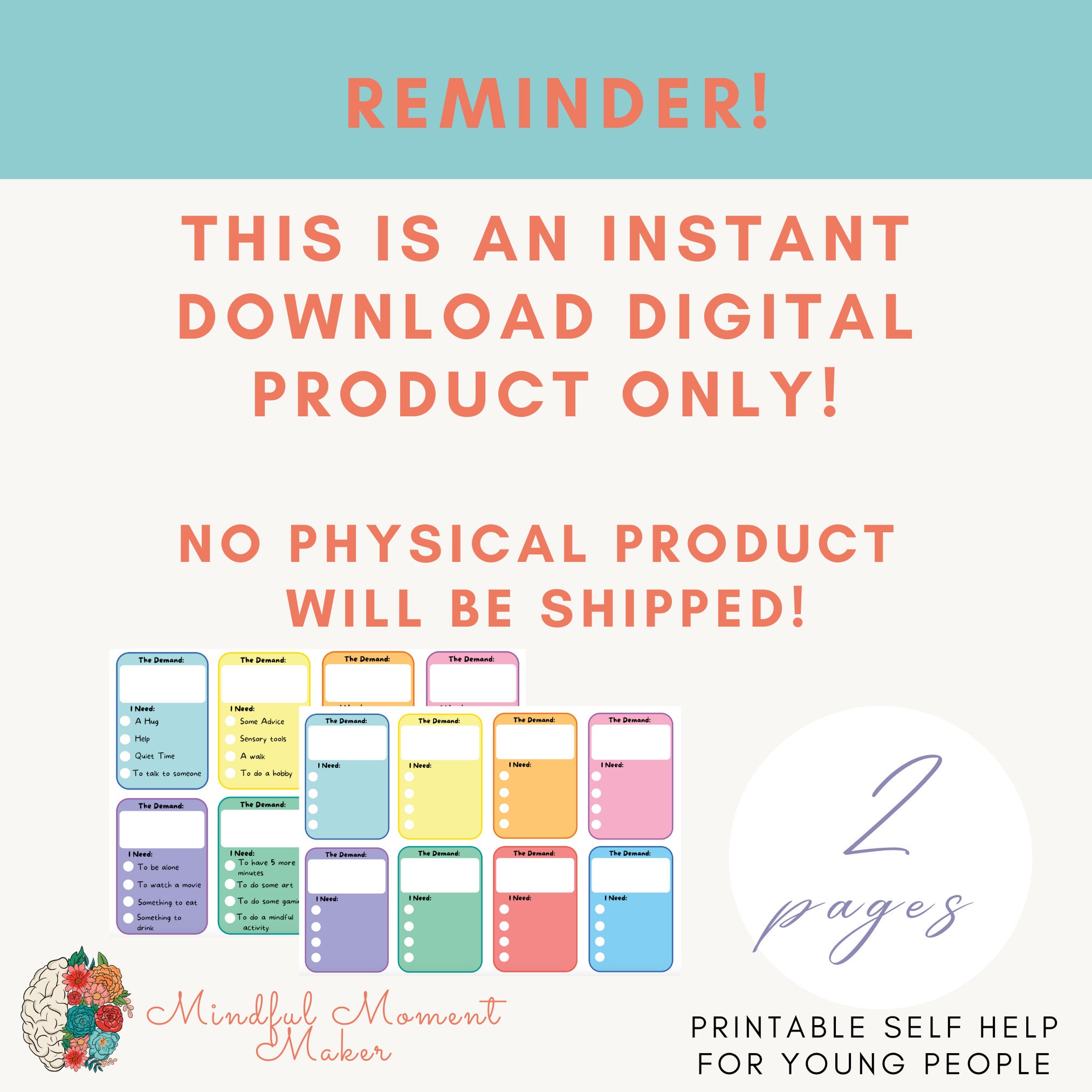 Autism/ PDA / Anxiety Demand Cards Emotional Regulation Etsy Australia