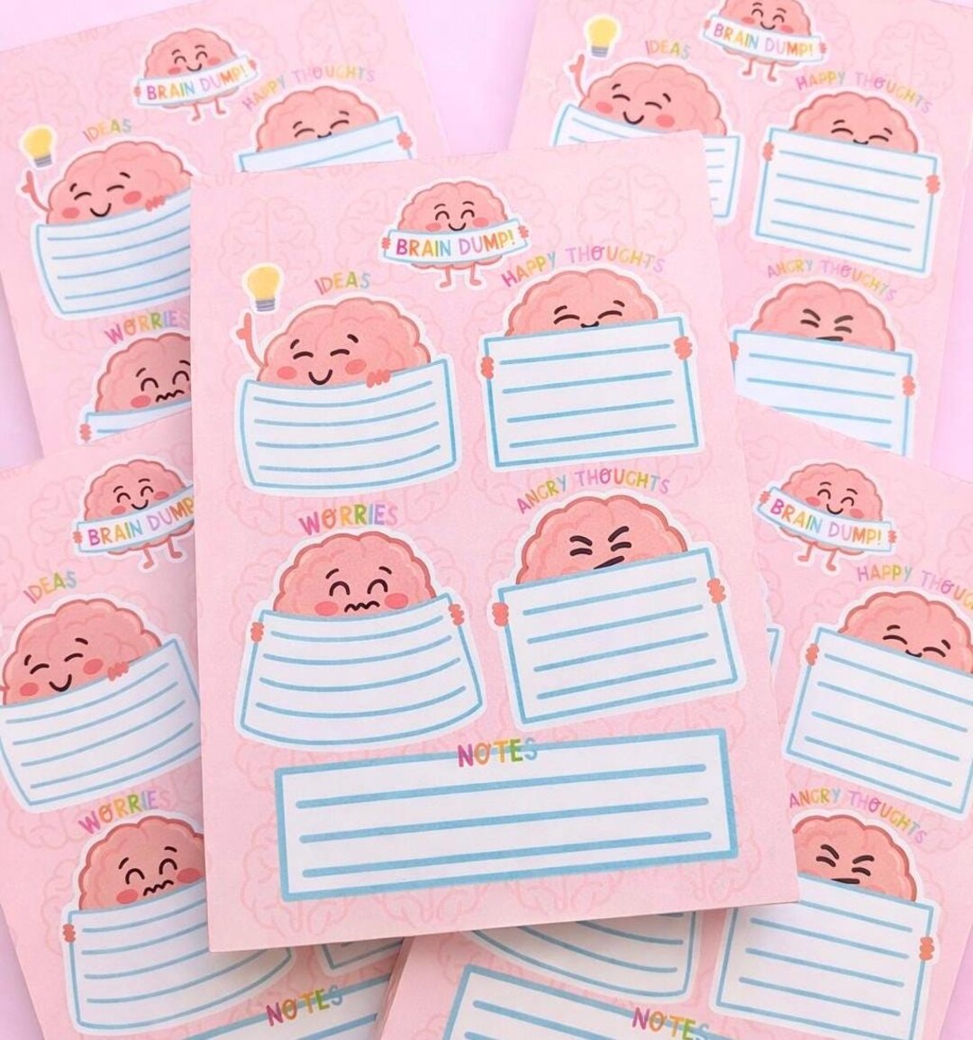 Brain Dump Notepad, ADHD Mental Health Stationery, Overthinking ...