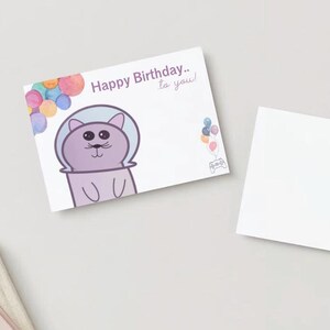Birthday card | Happy Birthday | Birthday card cat | Digital download