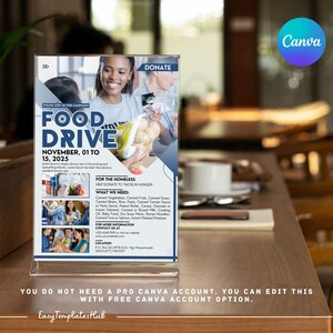 Food Drive Template Fall Food Drive Flyer, Fall Food Bank Charity Event Flyer, Harvest Food Drive, Editable Food Drive Flyer, DIY Food Drive