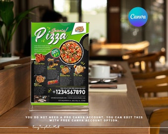 Pizza Flyer Template, Pizza Party Invitation, Food Flyer Template, Editable Pizza Flyer, Pizza Menu Flyer, Fast Food Flyer, Soul Food Flyer