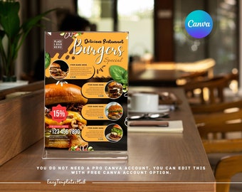 Hamburger Flyer, Food Menu Flyer, Burger Flyer, Food Fundraiser Flyer, Soul Food Flyer, Hamburger Flyer, Free Editable Flyer, Canva Flyer