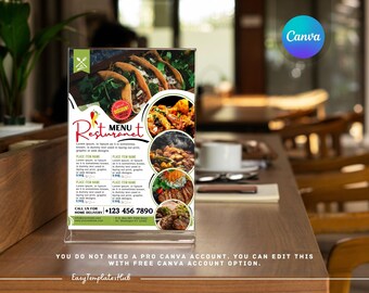 Editable Food Flyer Template, Food Menu Flyer, Restaurant Menu Template, Printable Food Flyer, Soul Food Flyer, Restaurant Food Flyer, DIY