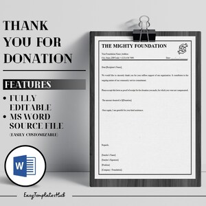 Gracias por la donación, Contrato de Acción de Gracias, Agradecimiento por la donación, Carta de donación, Contribución de agradecimiento, Recibo de donación sin fines de lucro