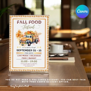 Fall Food Festival Flyer, Fall Food Party, Fall Festival Invitation, Pumpkins Spices Party, Food Drive Flyer, Editable Fall Food Flyer