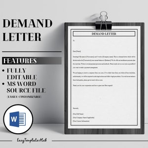 Carta de demanda profesional, Plantilla de carta de demanda, Carta de demanda, Carta de demanda editable, Carta de demanda imprimible, Carta de demanda de pago