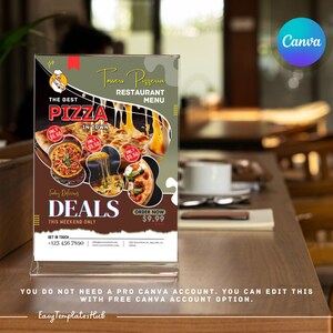 Pizza Flyer Template, DIY Canva Pizza Flyer, Printable Dinner Flyer, Food Flyer Template, Editable Pizza Flyer Template, Printable Flyer